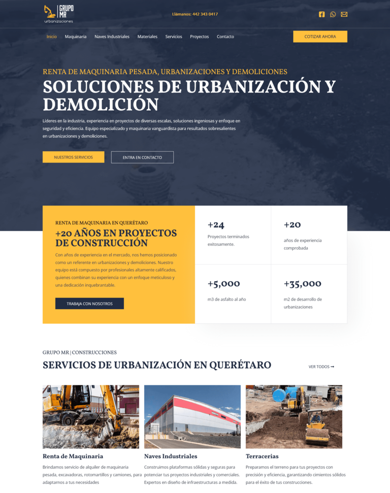 Renta de maquinaria y construcciones en Querétaro